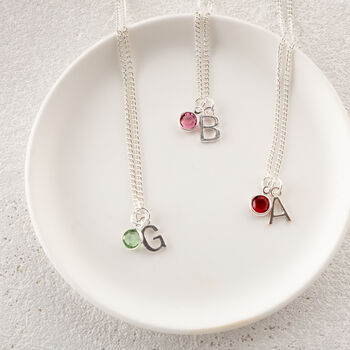 Personalised Swarovski Birthstone And Initial Necklace, 7 of 11