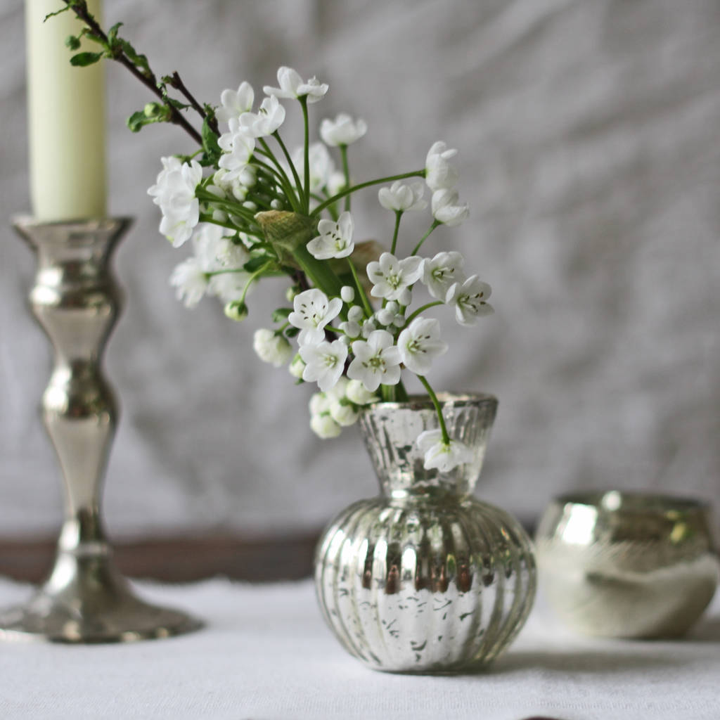 Round Mercury Silver Bud Vase By The Wedding Of My Dreams