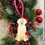 Golden Retriever Hanging Wooden Christmas Decoration, thumbnail 2 of 5