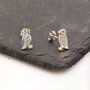 Sterling Silver Puffin Bird Stud Earrings, thumbnail 1 of 8