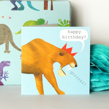 Sabre Toothed Tiger Happy Birthday Card, 3 of 6