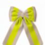 Sustainable Lrg Linen Stripe Bow Hanging Christmas Decoration, thumbnail 9 of 10