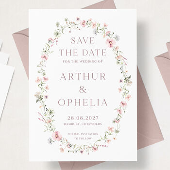 Save The Date Cards Pink Wildflower, 2 of 5