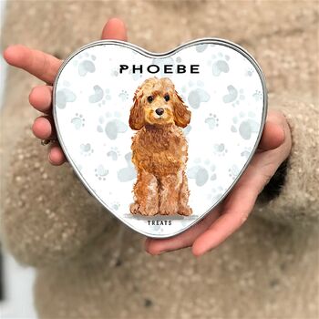 Personalised Dog Treat Tin 80 Breeds Available, 2 of 12