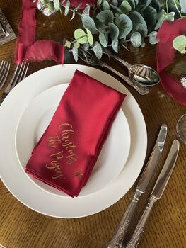 Personalised Reusable Red Napkin Set, 7 of 8