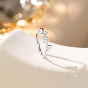Sterling Silver Sycamore Maple Leaf Motif Ring, 5 of 12
