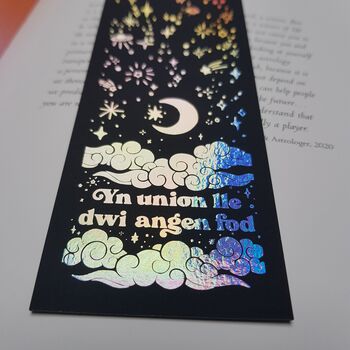 Welsh Cymraeg Holographic Astro Bookmark, 3 of 5