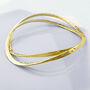Textured Gold Plated Silver Round Stacking Bangles, thumbnail 3 of 7