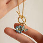 Forget Me Not And Butterfly Toggle Necklace, thumbnail 2 of 8