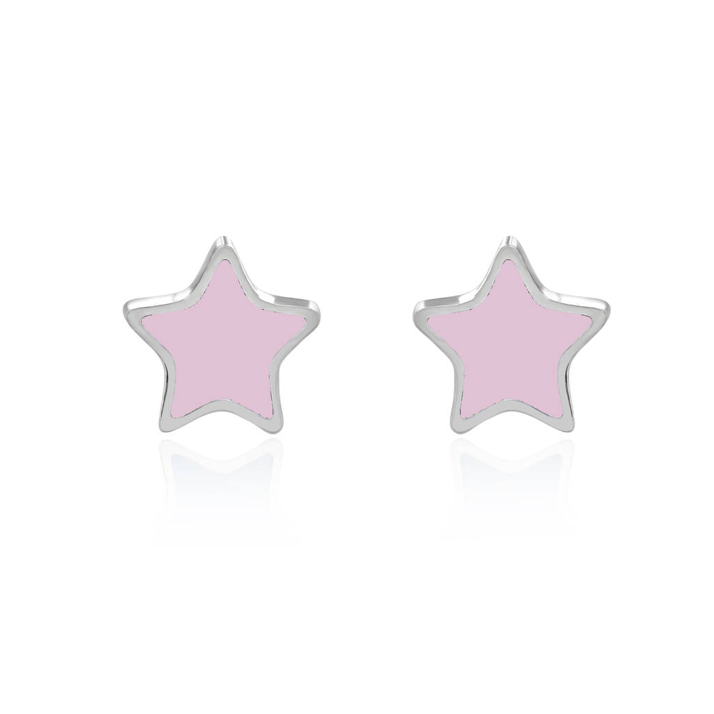 Pastel Pink Star Studs, 1 of 3