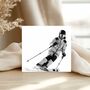Skiing – Hand Drawn Winter Sport Greeting Card Illustration, thumbnail 1 of 6