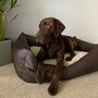 Luxury Vegan Leather And Sherpa Fleece Sofa Dog Bed, thumbnail 12 of 12
