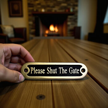 Shut The Gate Metal Door Sign Modern, 4 of 6