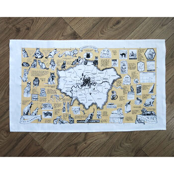 London Cat Map Tea Towel, 3 of 7