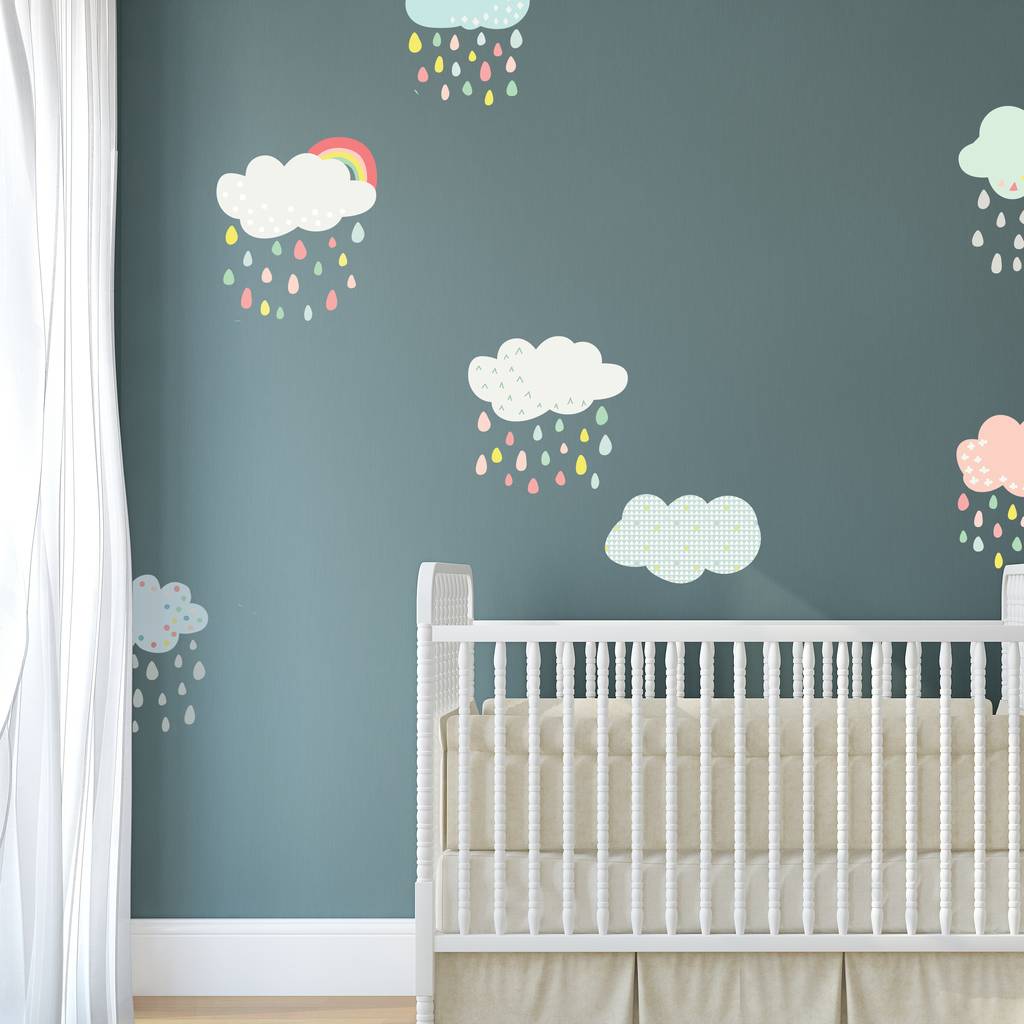 Patterned Cloud Fabric Wall Stickers, 1 of 2