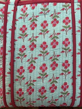 Tote Bag, Beach Bag, Block Print Indian Handbag, Holiday Bag, 5 of 12