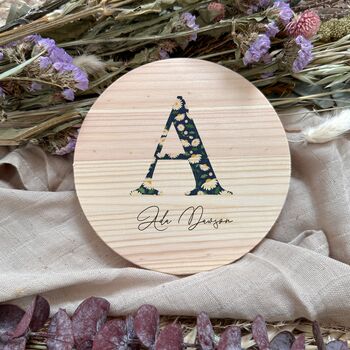Personalised Floral Name Plaque | Wooden Nursery Name Sign, 5 of 7