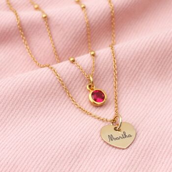 Silver Or Gold Personalised Birthstone Layer Necklace, 3 of 4