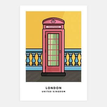 London Phone Box Illustration Print, 2 of 5