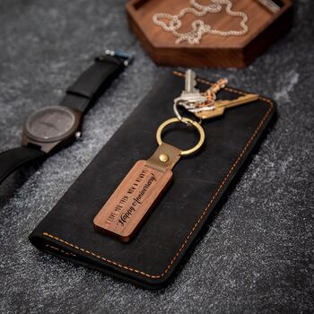 Personalized Wooden Keychain Gift, Engraved For Him Her, 4 of 5