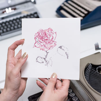 Personalisable Red Rose Typewriter Art Print, 11 of 12