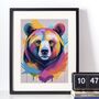 Painterly Wild Bear Portrait Illustration Art Print, thumbnail 3 of 4