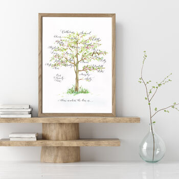 Personalised Calligraphy Family Tree Print, 5 of 10