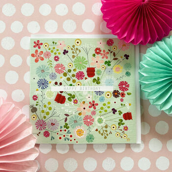 Floral Explosion Birthday Card, 3 of 5