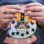 Personalised Christmas Photograph And Message Metal Keyring, thumbnail 1 of 2