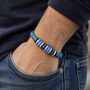 Men's Bracelet With Personalised Blue And Black Rings, thumbnail 1 of 7