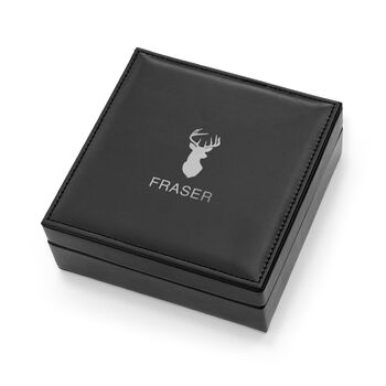 Personalised Men's Stag Black Valet Box, 7 of 7