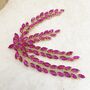 Crackled Pink Crystal Leaf Headpiece, thumbnail 4 of 4