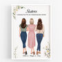 Personalised Sisters Portrait Print With Daisy Border, thumbnail 1 of 5