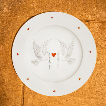 Dove And Heart Bone China Plate, 2 of 4