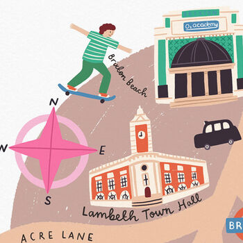 Brixton Illustrated London Map, 2 of 6