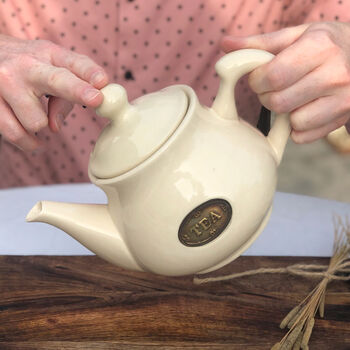 Cream Ceramic Vintage Style Teapot Country Kitchen, 8 of 8