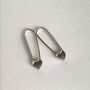 Heart Beaded Safety Pin Sterling Silver Earring, thumbnail 6 of 9