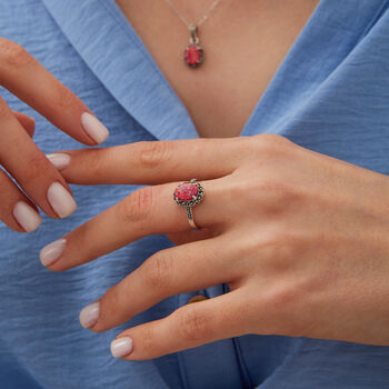 Red Opal Sterling Silver Ring, 6 of 6