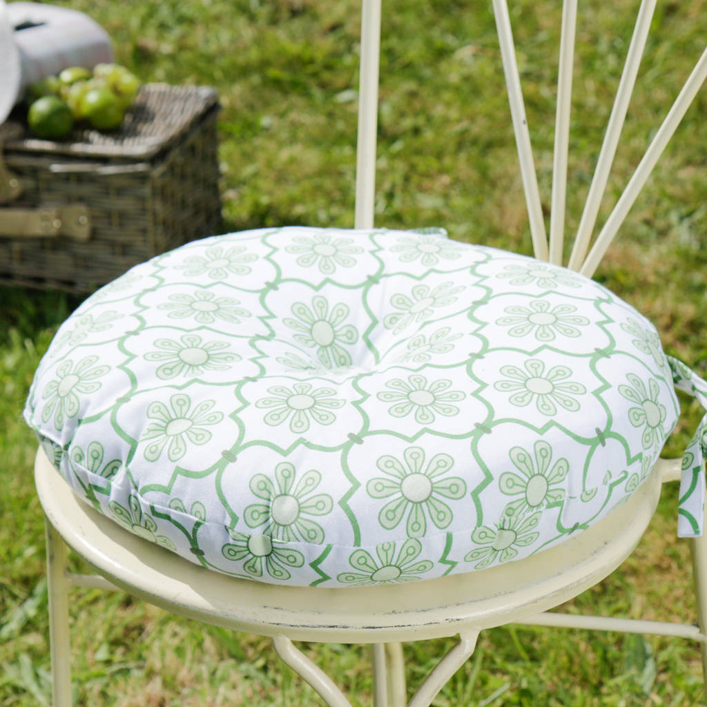 botanical green leaf seat pad by dibor