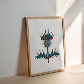 Scottish Thistle Colourful Tartan Print, 4 of 4