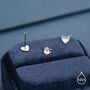 Sterling Silver Sunburst Heart Stud Earrings, thumbnail 3 of 12