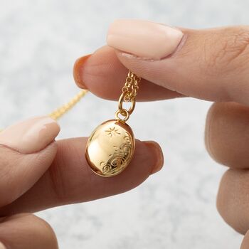 18ct Gold Celestial Locket Necklace, 3 of 5