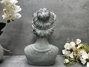 26cm Grey Female Bust Statue Modern Lady Head Statue, 4 of 12
