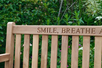 Engraved Wooden Garden Bench, 5 of 10