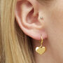 Gold Plated Puffed Heart Earrings, thumbnail 2 of 5