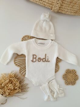 Personalised White Name Romper,Baby Gift, 3 of 7