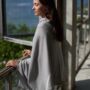 Grey 100% Cashmere Button Poncho Gift Boxed, thumbnail 3 of 10