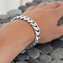 Sterling Silver Heavy Curb Bracelet, thumbnail 2 of 6