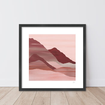 Pink Desert Mountain Landscape Print, 6 of 7