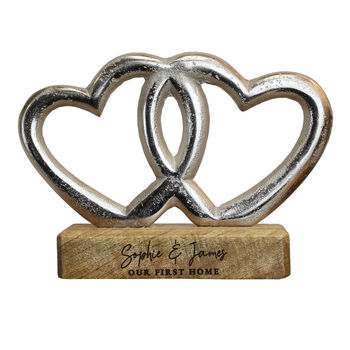Personalised Interlocked Double Heart Ornament, 4 of 4